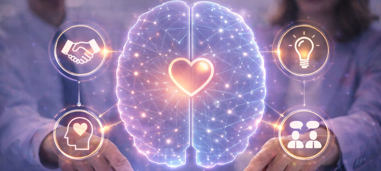 Emotional Quotient overview — brain and emotional intelligence concept