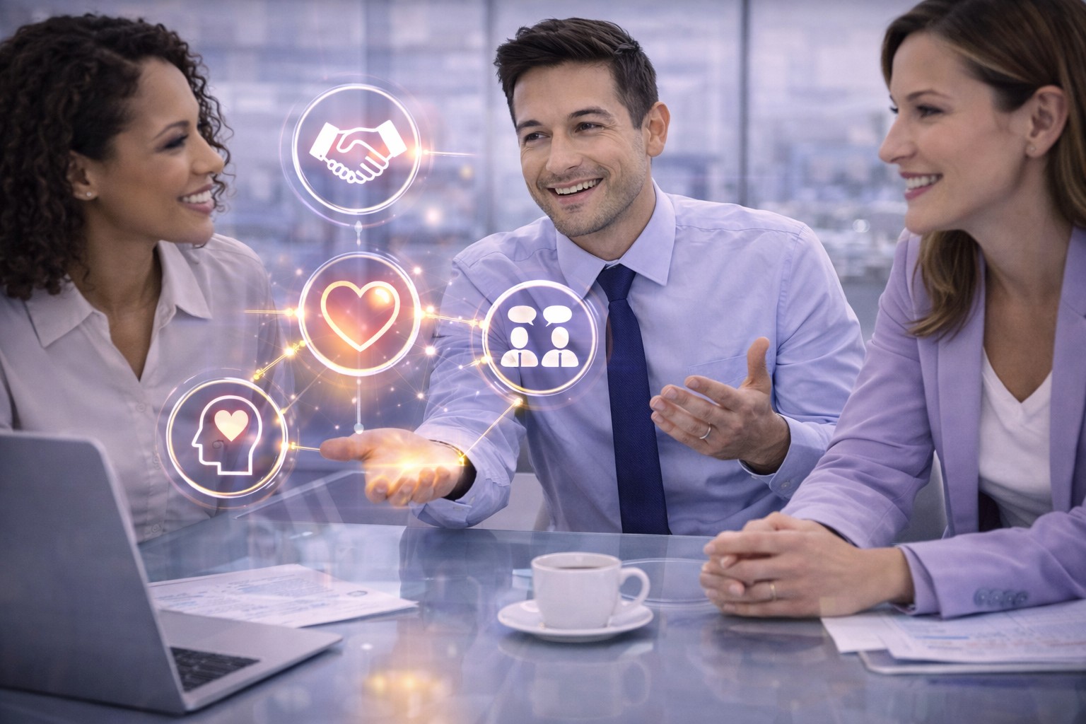 Professional team demonstrating emotional intelligence skills