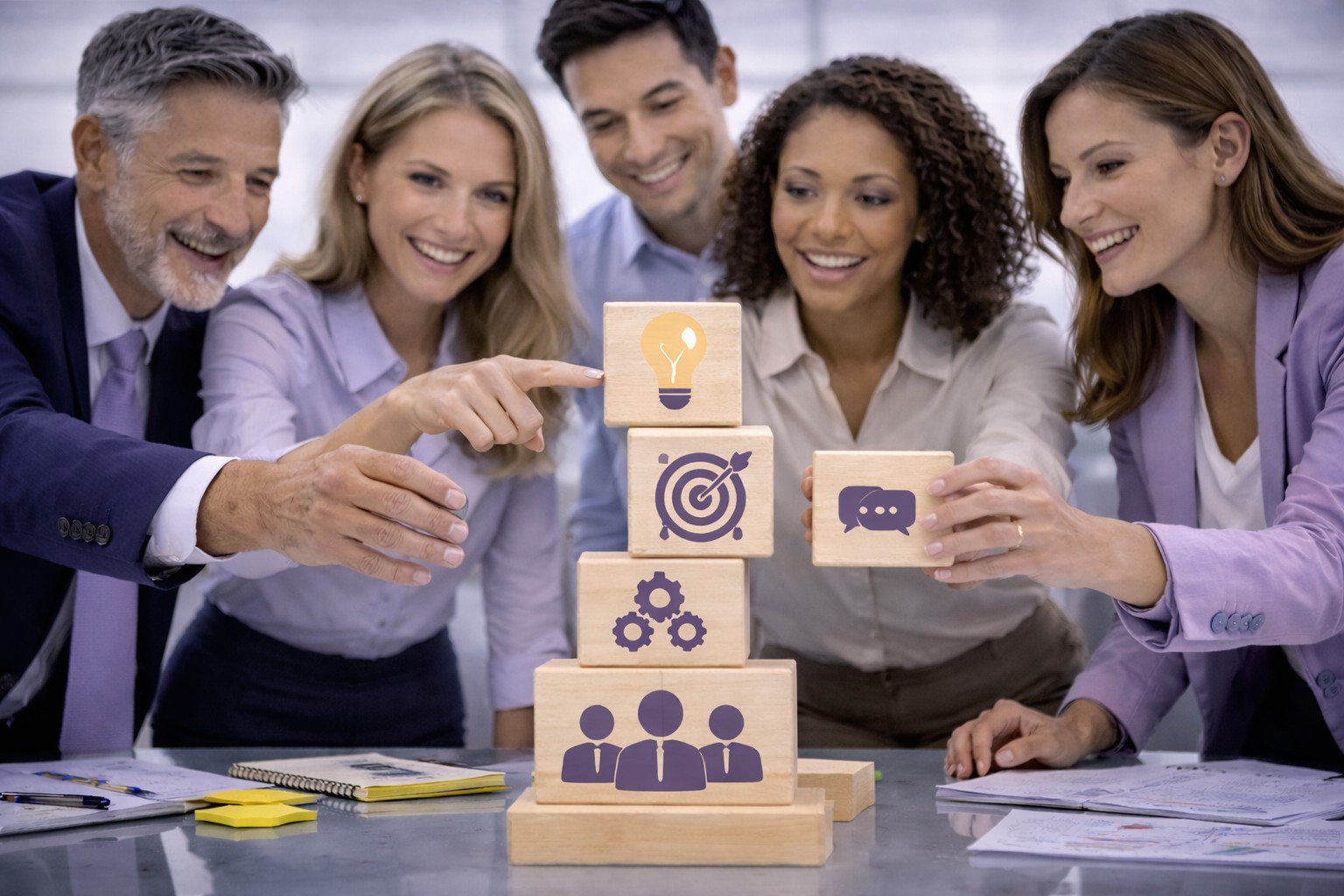 Collaborative work environment with engaged employees