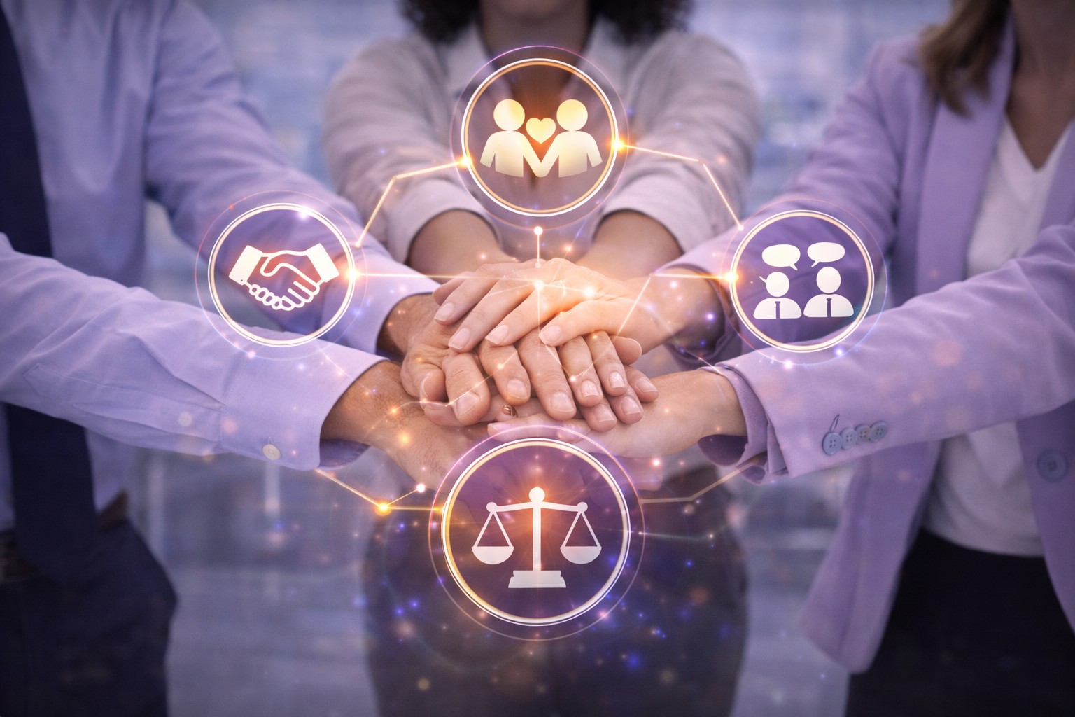 People promoting social harmony through emotional intelligence